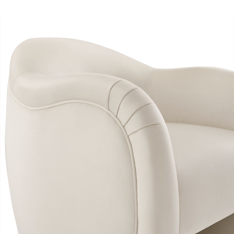 Compose Performance Velvet Accent Chair, Alabaster Velvet