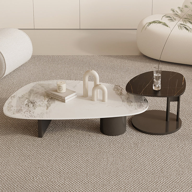 Table basse Wabi-sabi, Brun, Blanc / Brun