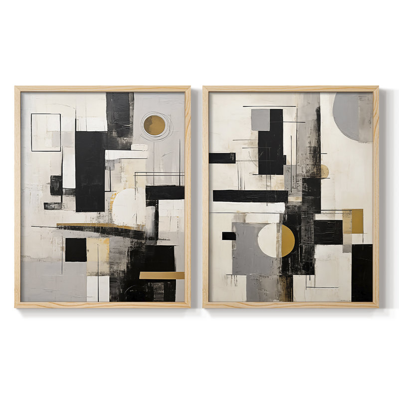 ABSTRACT Series CCCLLXXXI-1, reproduction encadrée de qualité supérieure - prête à être accrochée - aucun clou requis - aucun clou requis