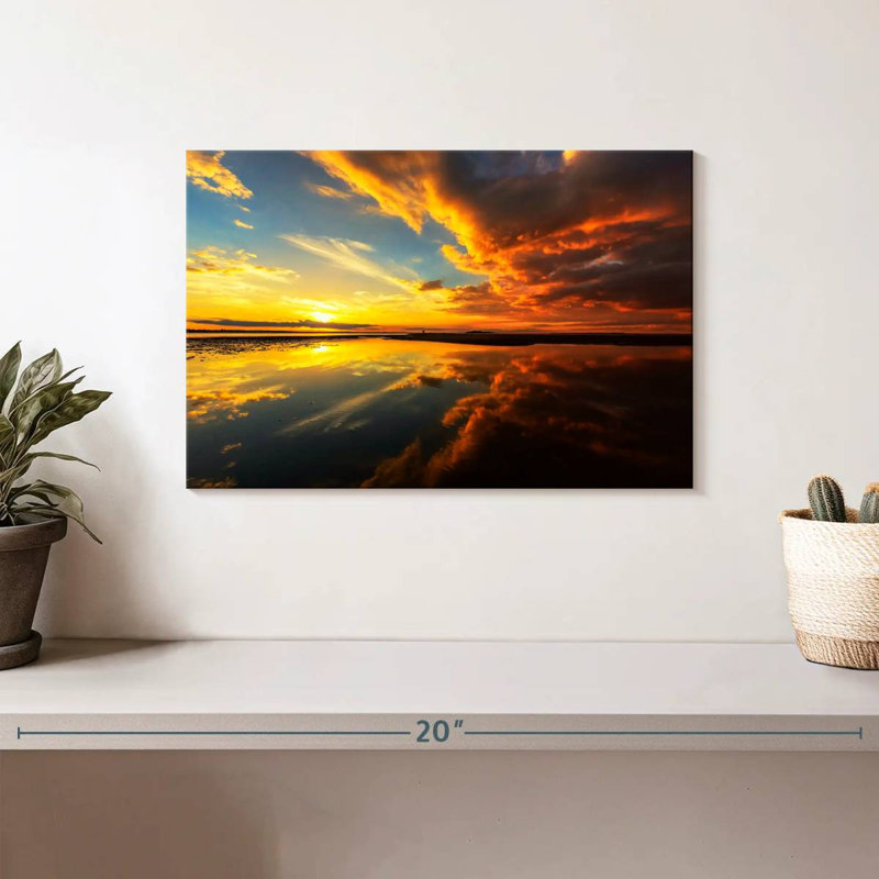 Gillard, lever du soleil, ciel, mer, reflet, H 8 po x l 12 po