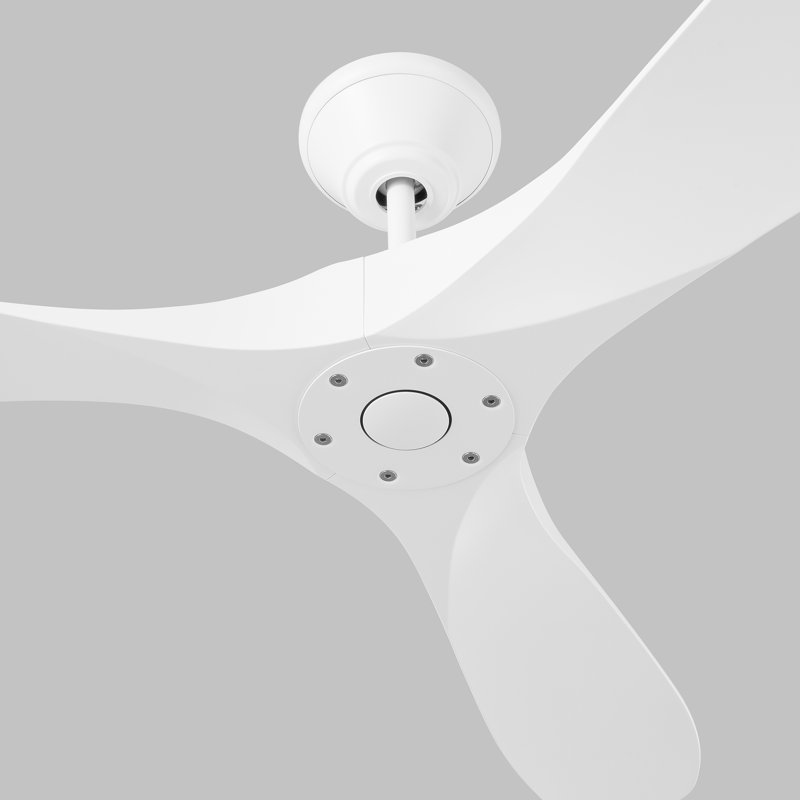Maverick coastal 52-inch indoor/outdoor Energy Star ceiling fan in matte white finish with matte white blades and handheld remote control included from Visual Comfort Fan