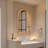 Arched Wood Framed Wall Mirror Rustic Style Easy Secure Installation