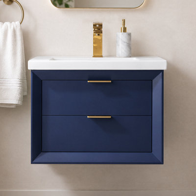 Draven 24'' Single Bathroom Vanity with Porcelain Top