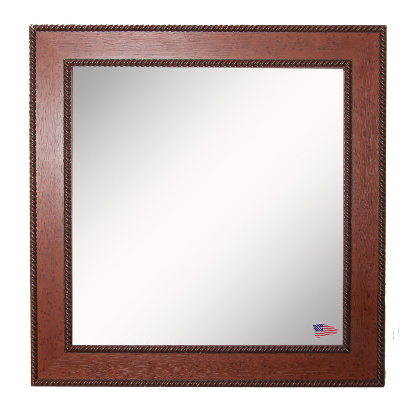 Ukiah Solid Wood Flat Wall Mirror, 24.5" H x 24.5" W