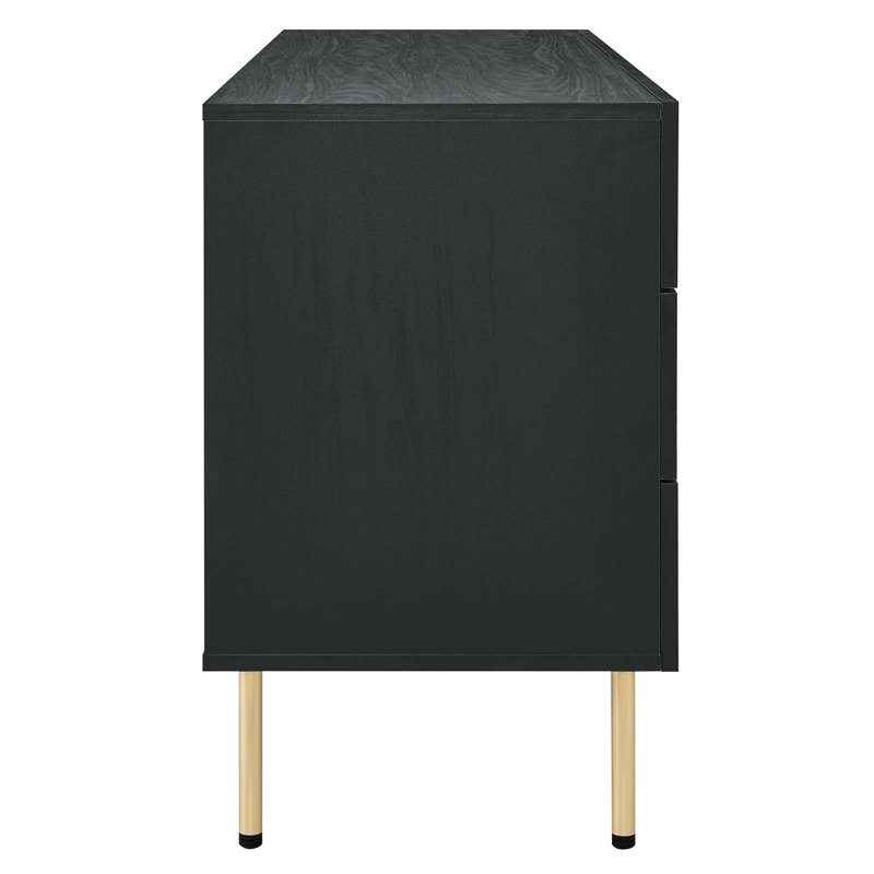 Commode 6 tiroirs Modway, Noir / or