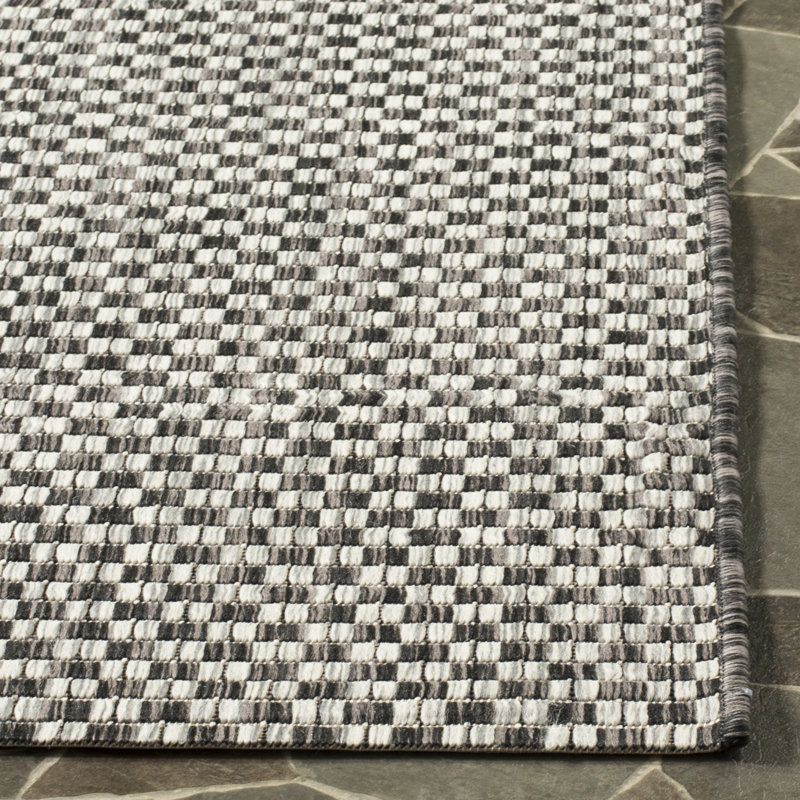 Tapis d'intérieur / extérieur à motif géométrique Dirks Performance, Rond 10 pi