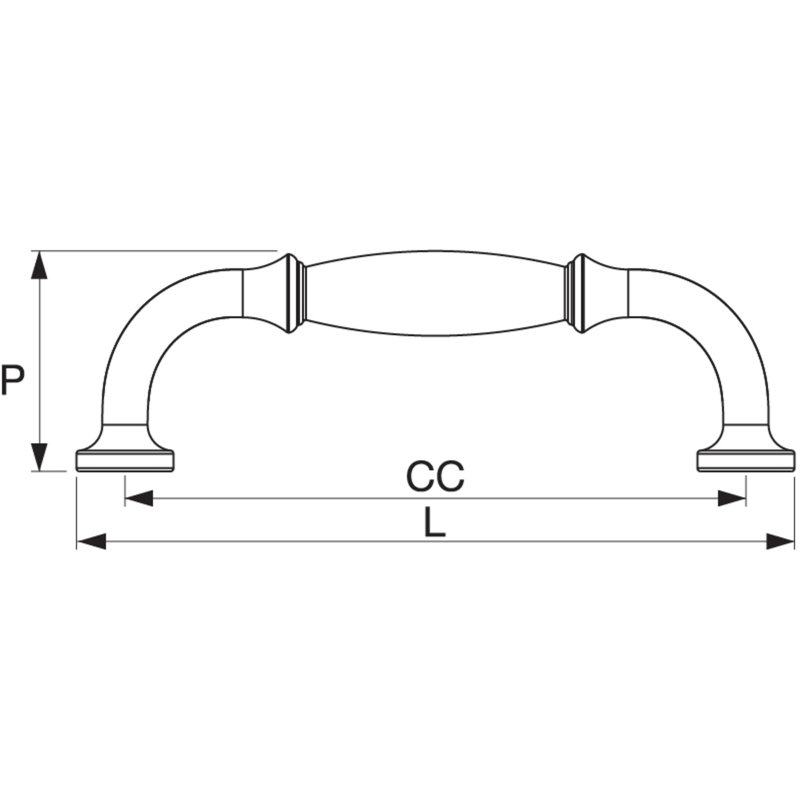 Cala 3" Center to Center Pull, Polished Nickel