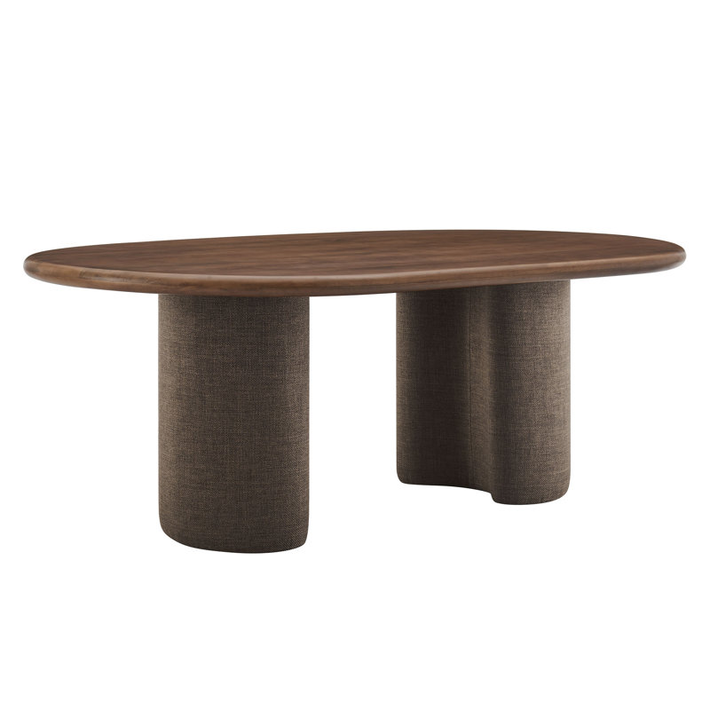 Table de salle à manger ovale en bois de manguier 84 po Enric