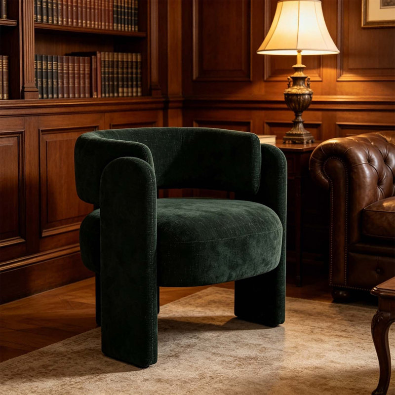 Chaise d'appoint moderne à dossier creux, Green