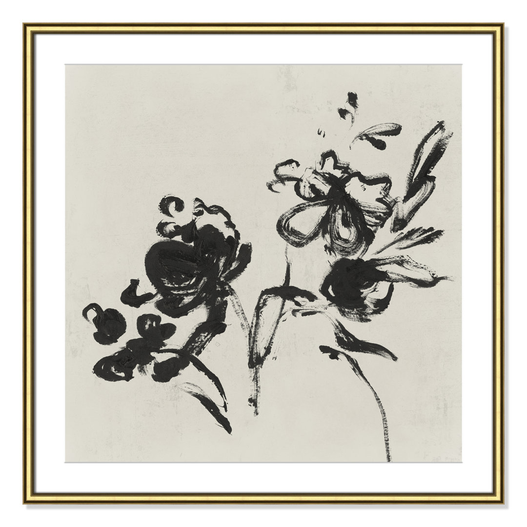 Frony Black Florals I by Isabelle Z - Picture Frame Painting Birch Lane™ Frame 