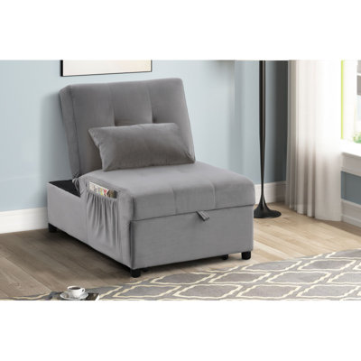 Méridienne convertible en velours