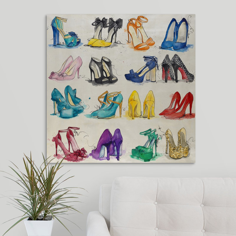 « placard of chaussures », peinture sur toile, H 30 po x l 30 po x P 1,25 po, Toile tendue