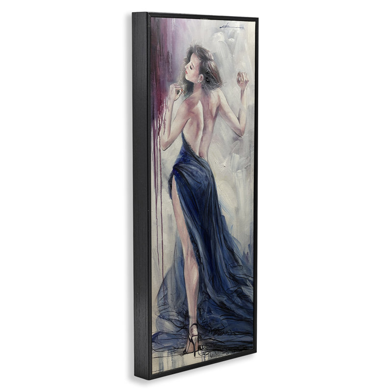 Giclée encadrée à la mode, par Lucille Lee, Giclée encadrée noir minuit, H 24 po x l 10 po