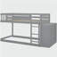 Lit simple gris avec 4 tiroirs et 3 tablettes-121070169