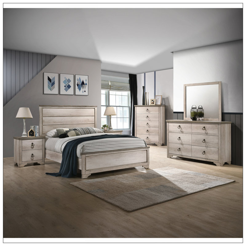 Commode 6 tiroirs style vieilli 1Pc