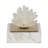 Glam Crystal Cluster Sculpture Decorative Object for Home Decor - Modern Marble Accent for Office or Living Room Shelf Decoration, White-489595538-489595539