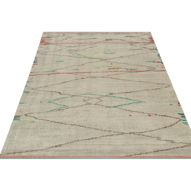 Moroccan Hand Knotted Area Rug, Rectangle 8' x 10'