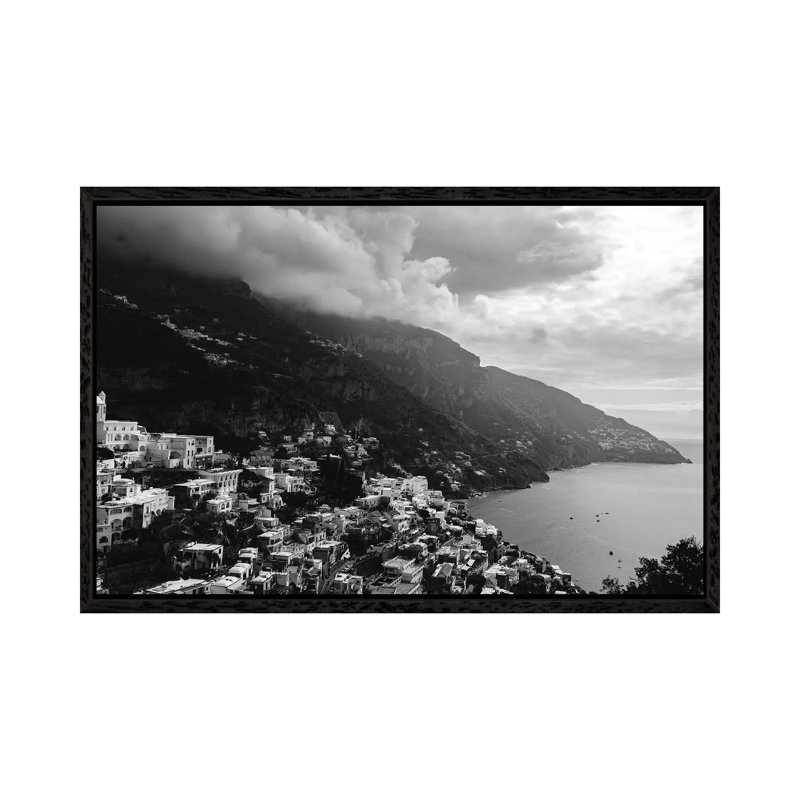 Stormy Amalfi Coast Drive VI by Bethany Young - Print on Canvas, 45.72cm H x 66.04cm W x 3.81cm D, Black Framed
