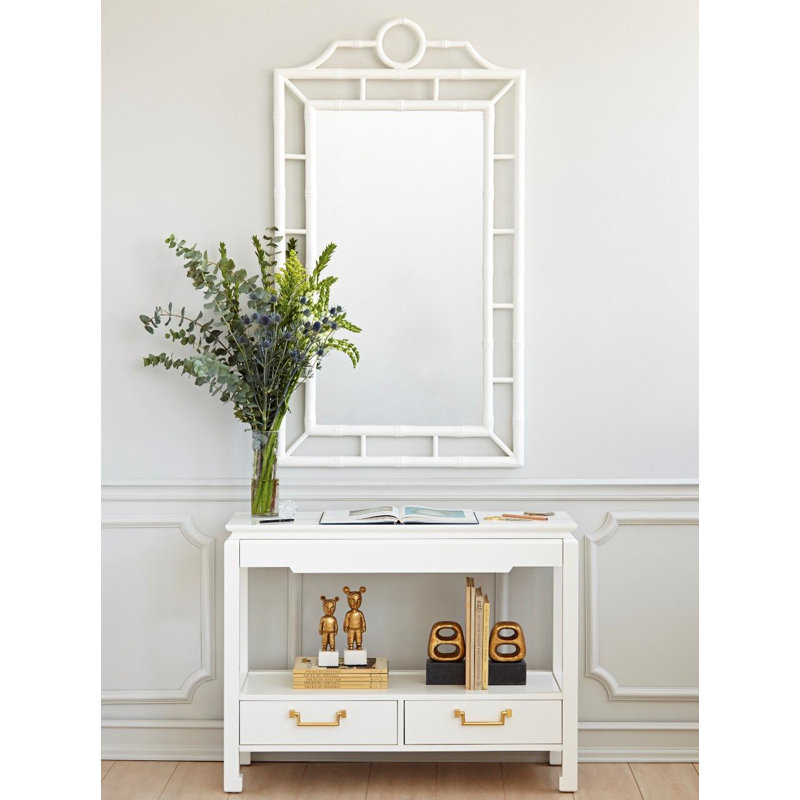Chloe Rectangle Wall Mirror, White