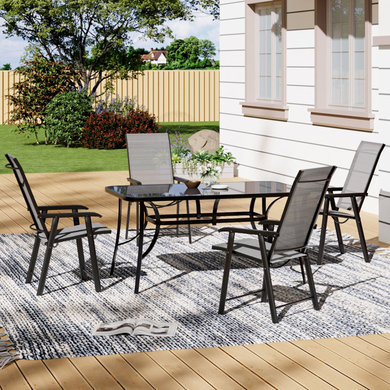 Holla 4 - Person Patio Dining Set with Rectangular Table