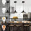 Luminaire suspendu rétro - métal noir mat pour îlot de cuisine, salle à manger, chambre à coucher, salon E26 Source réglable à intensité variable