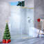 Porte de douche coulissante simple en verre trempé de 6 mm, l 56 po à 60 po x H 76 po, réglable pour des ouvertures de 56 po à 60 po, or brossé, verre lisse de 6 mm à mouvement 1/4 po, pour sécher le plancher