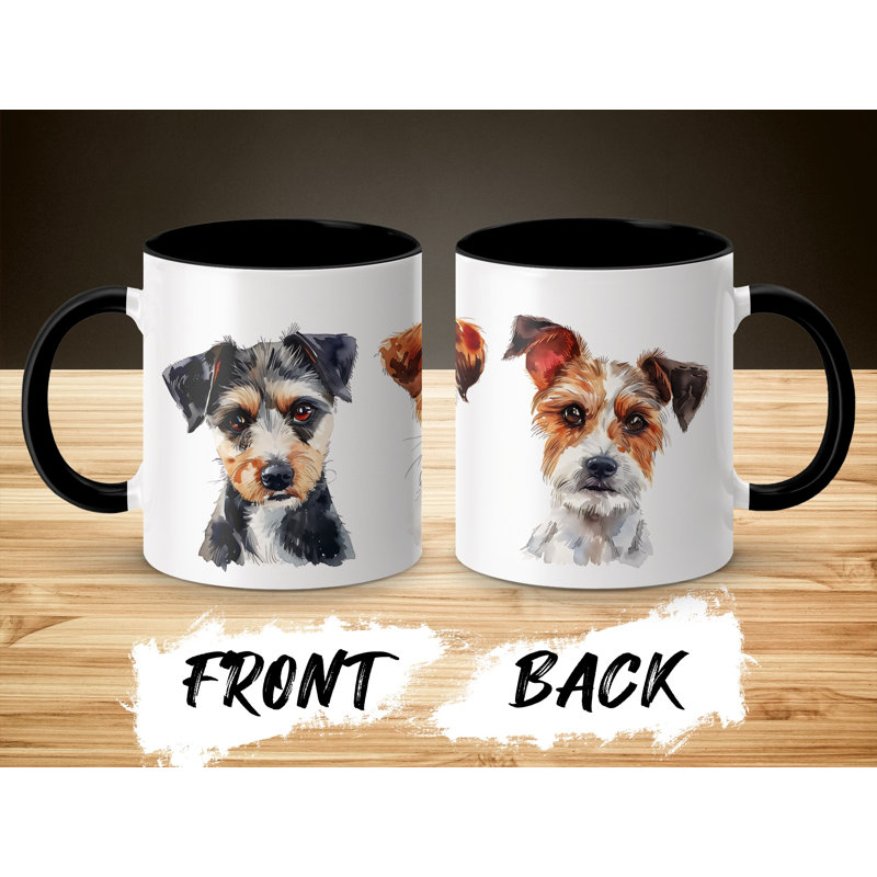 Cute Watercolor Terrier Dogs Design 11oz Coffee Mug, 2