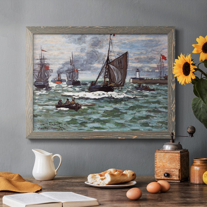 Entrée du port de Honfleur, 1870 - reproduction d'art sur toile, Gris, H 14 po x l 20 po x P 1,5 po