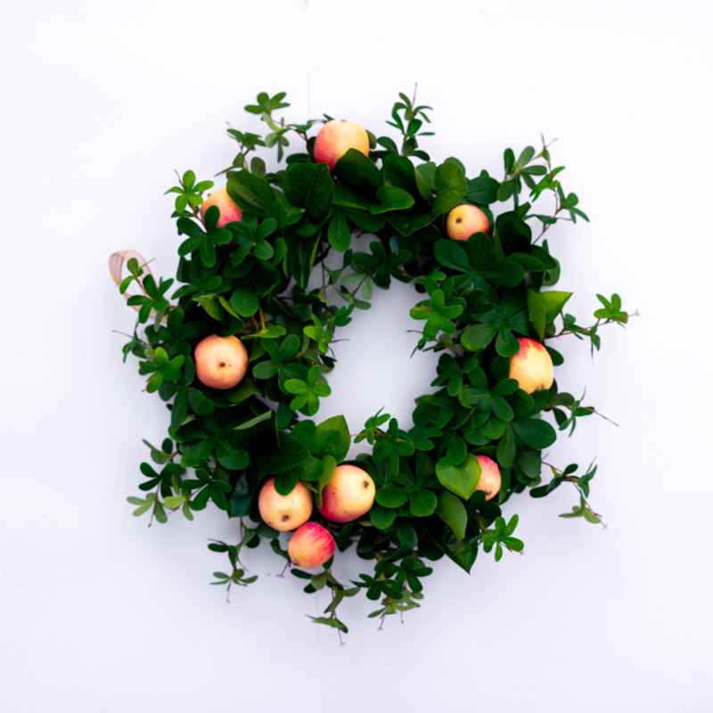 Handcrafted Faux Apple 17'' Wreath