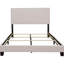 Lit simple rembourré avec construction stable et garniture en métal aux tons neutres-130672225-130672227