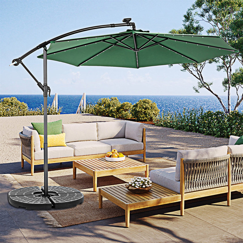 Parasol solaire solaire à DEL, Vert foncé