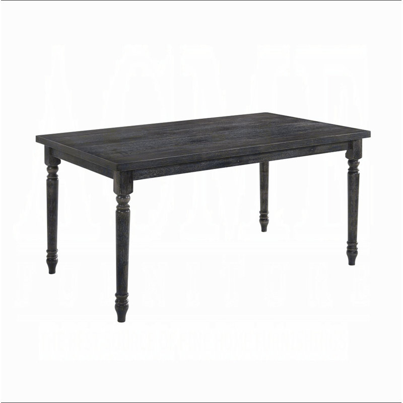 Weathered Grey Dining Table with Rectangular Top