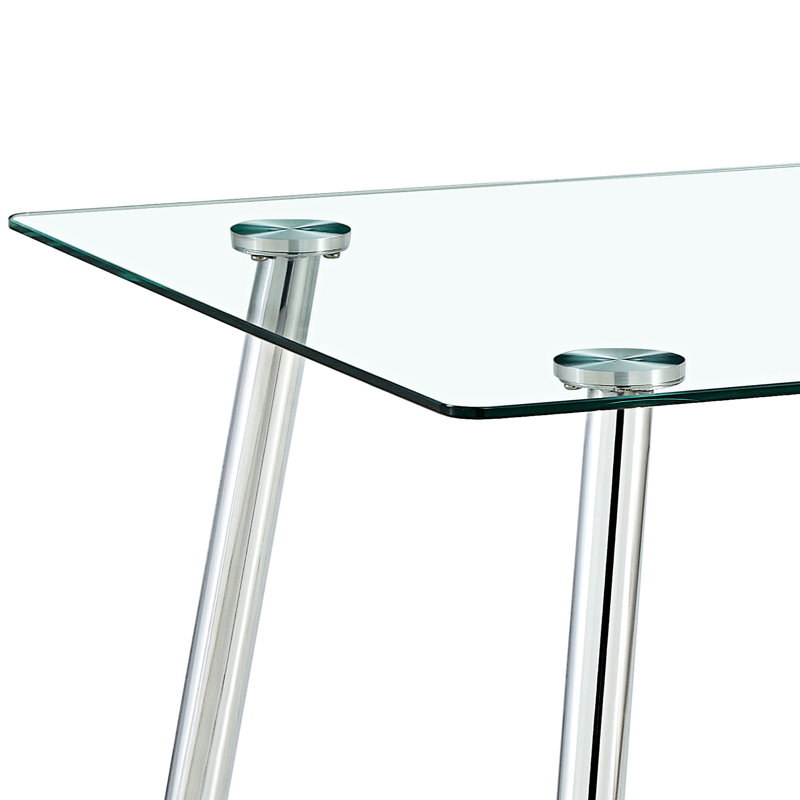 Table de salle à manger Carleen, L 29,52 po x L 47,24 po, Argent