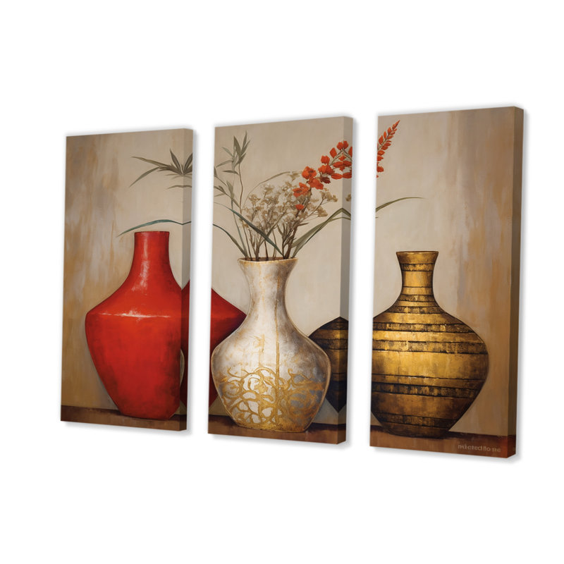 Ensemble de reproductions d'art sur toile Elton - Boho Pottery, H 32 po x l 48 po x P 1 po