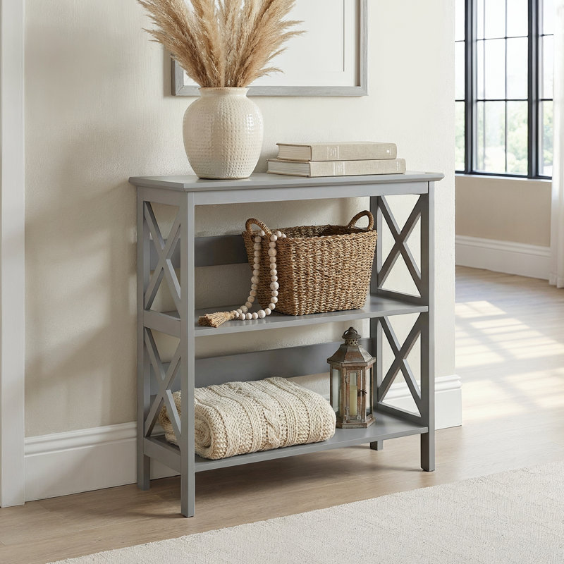 Darek Etagere Bookcase, Gray
