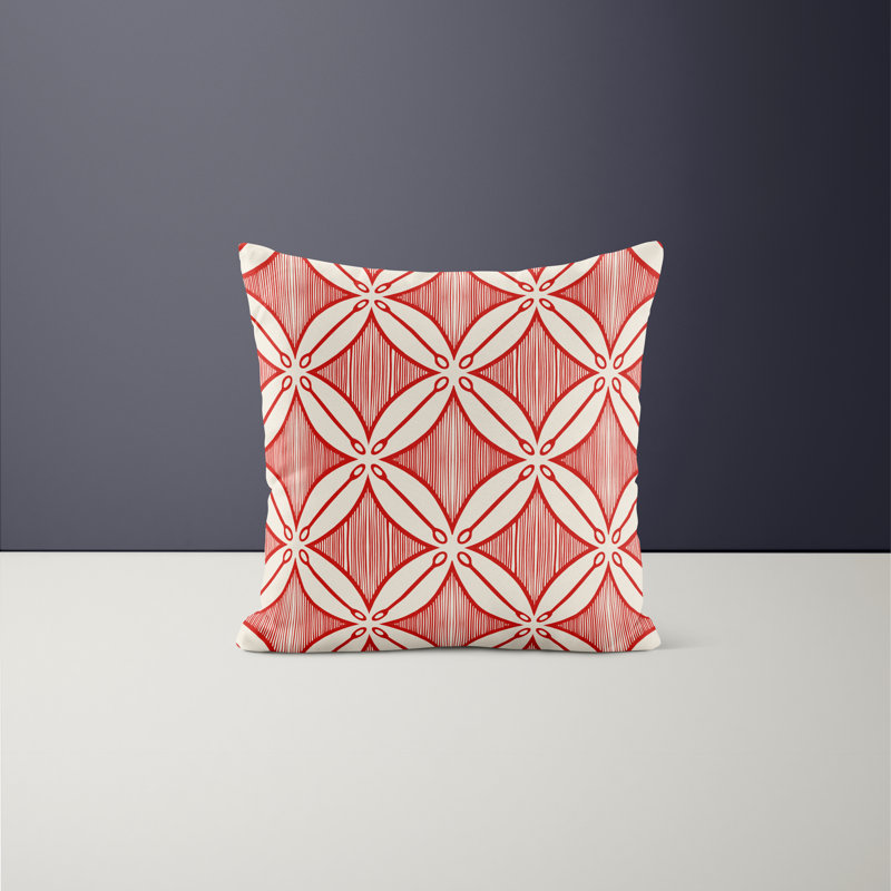 Jeté carré en polyester intérieur / extérieur, L 15 po x H 15 po, Rouge