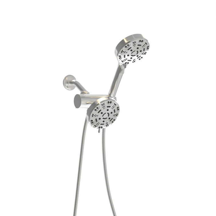 Multi Function Dual Shower Head - Shower System With 4.7" Rain Showerhead, 8-Function Hand Shower