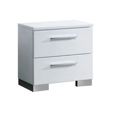 2 Drawers Wooden Nightstand