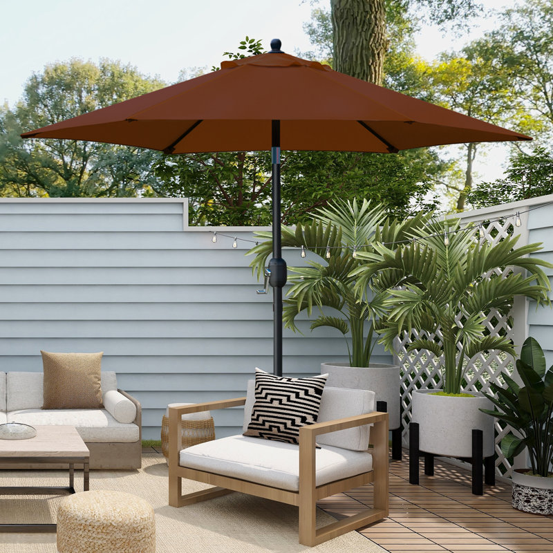 Parasol de marché inclinable 90 po Keiwarren, Brun