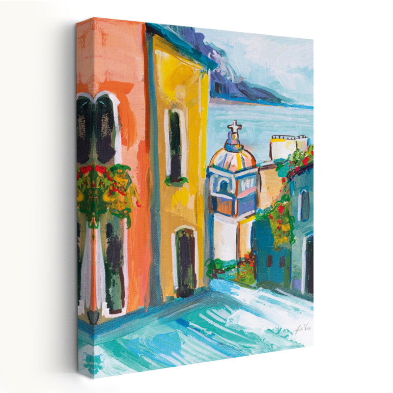 Art de Positano III, côte d'Amalfi et Italie, H 24 po x l 16 po