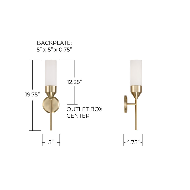 Devon Steel Wallchiere, Matte Brass