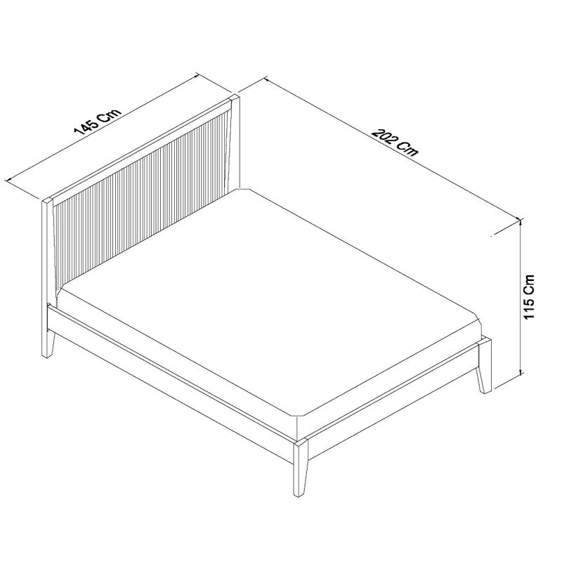 Boutell Solid Wood Bed, Double (4'6)