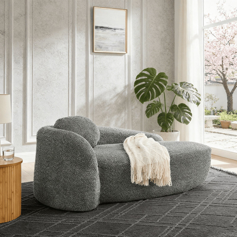 Chaise d'appoint ovale à compression, Gris foncé