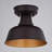 Cody Oil Rubbed Bronze And Light Gold Farmhouse Outdoor Flush Mount Ceiling Light