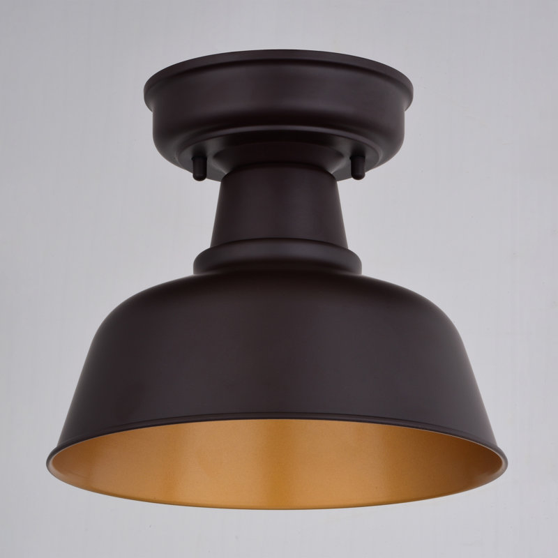 Bronze and Gold Farmhouse Indoor/Outdoor LED Ceiling Light