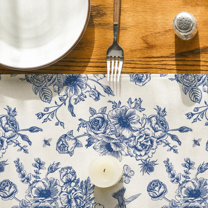 Chemin de table Floral Chinoiserie
