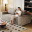 Camel 63 po à 2 sièges confortables en velours côtelé profond, convient à plusieurs espaces, sans assemblage, coton peau, coussin en mousse à haute densité, rembourrage lisse ergonomique et confortable