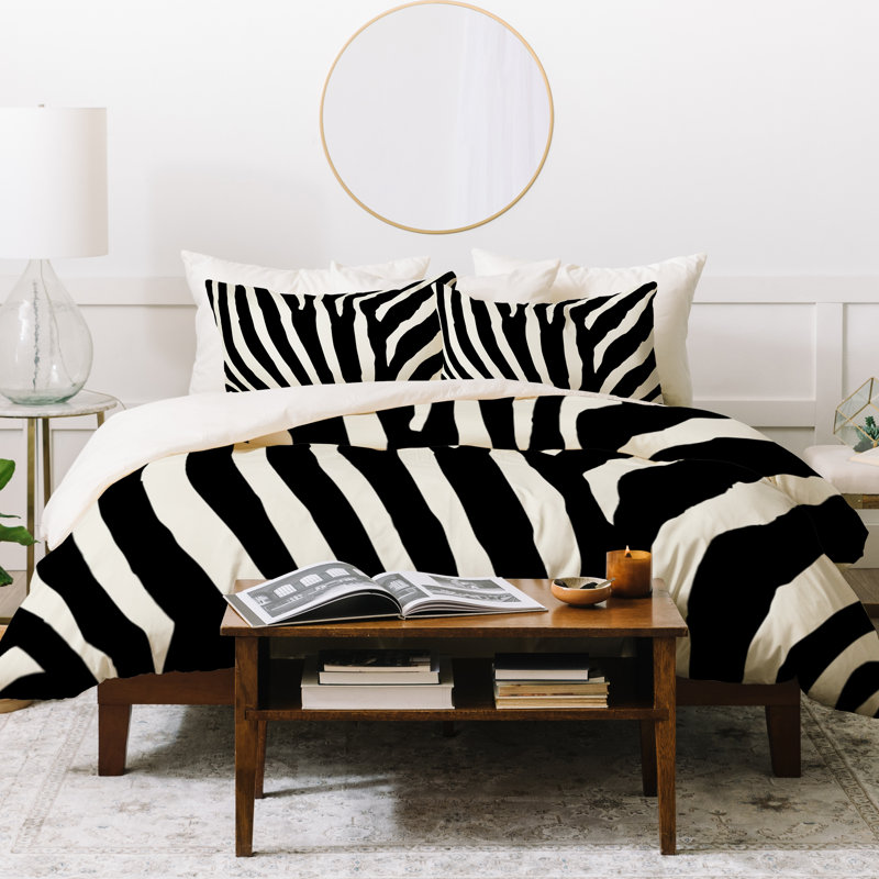 Glam Animal Print Duvet Cover, King Duvet Cover + 2 King Shams, Rose Quartz