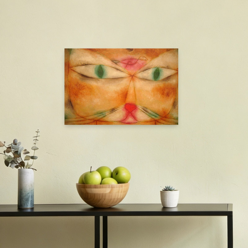 Chat et oiseau, reproduction d'art moderne, H 12 po x l 18 po