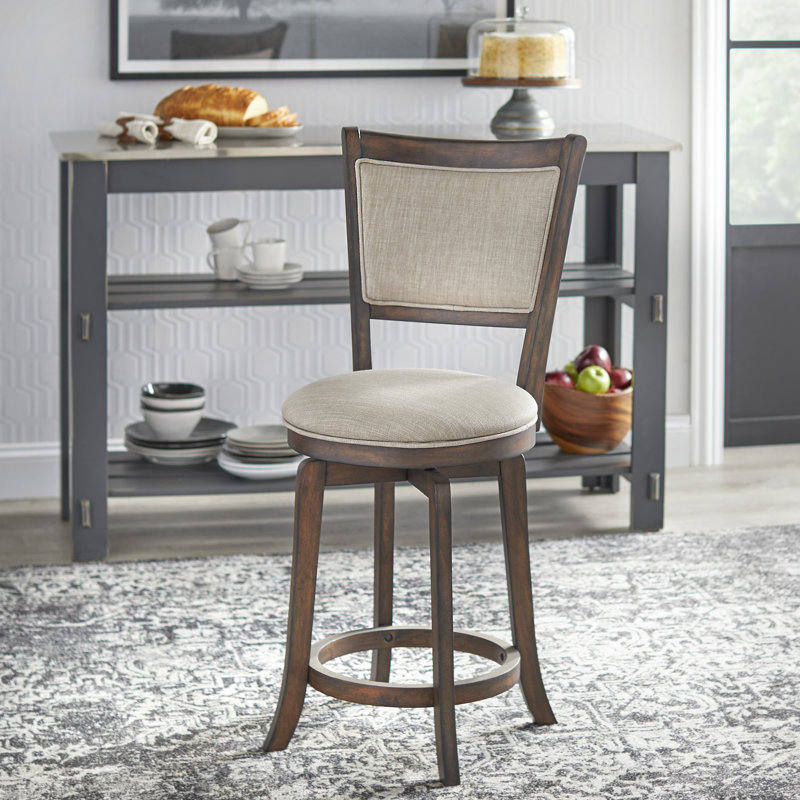 Amelia Swivel Stool, Counter Stool (24" Seat Height), Rustic Brown